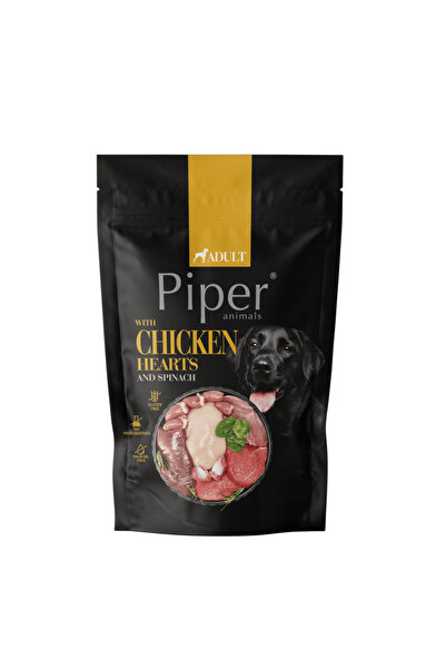 Piper Hrană umedă pentru câini Piper, Inimi de pui și Spanac, 500 g