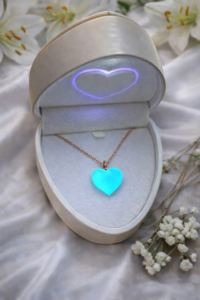 Soprano Silver Gece Parlayan Kalp Kolye 925 Ayar Gümüş