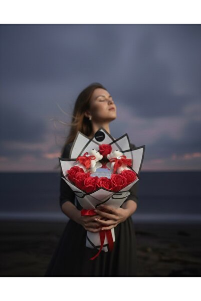 vibecomtr Kişiye Özel Aynalı Solmayan Gül Buketi – Ayıcıklı Romantik Hediye |