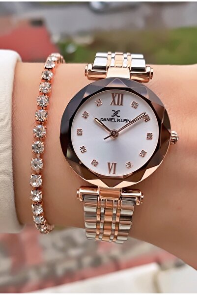 Daniel Klein Rose Gümüş Renk 2 Yıl Garantili Kadın Kol Saati - Bileklik Hediyeli