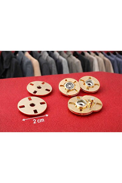 İMREN AKSESUAR مشبك تثبيت يدوي 2 سم ذهبي فاتح مع غطاء زاماك، عبوة واحدة تحتوي...