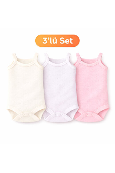 Novibaby 3-Piece Rope Strap Baby Undershirt Bodysuit Cotton Snap Fastener New...