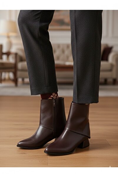 Luvesta Shoes Western Kısa Topuklu Bot Acı Kahve