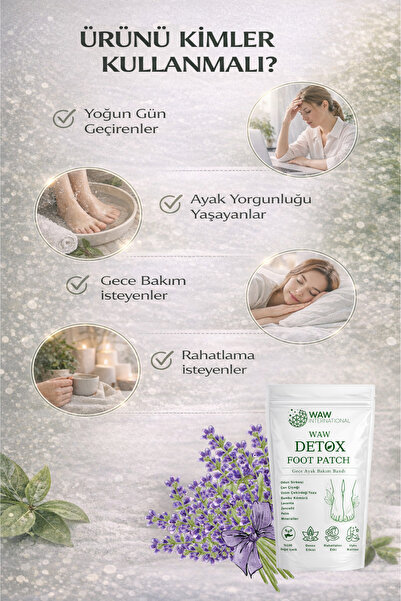 waw international WAW Detox Foot Patch 10 Adet – Ayak Altı Gece Bakım Bandı