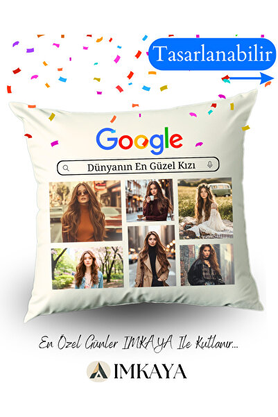 imkaya Kişiye Özel 40x40 Yastık 1.Kalite Boncuk Silikon İle Dolu / Sevgili He...