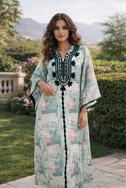 RONZA جلابيه نسائي مطرزه كم فراشه