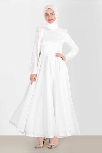 Alvina FİYONK DETAYLI KEMERLİ ABİYE ELBİSE 50227