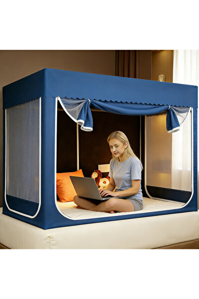 Generic ناموسية مناسبة لسرير مفرد، تشمل ستارة سرير معتمة، وإطار، وناموسية