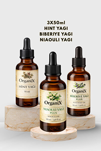 Organix زيت الخروع + زيت الروزماري + زيت النياولي - مجموعة العناية بالشعر وال...