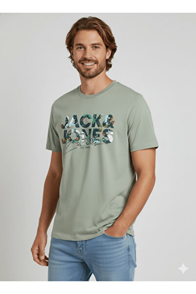 Jack & Jones Jjgeplas Tee Ss Crew Neck Ln Erkek T-shirt 12278523 Yeşil