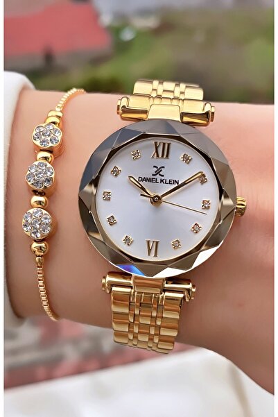 Daniel Klein Kadın Saat – Orijinal – Altın Renk – Kristal Cam – Garantili – H...