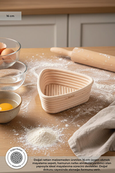 Bambum Puder - Ekmek Mayalama Sepeti Üçgen 16 cm