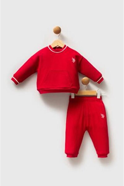 U.S. Polo Assn. Set din 2 piese U.S. Polo Assn pentru fetiță - roșu