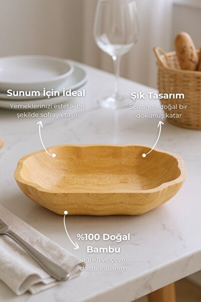 Bambum Tremble Salata & Meyve Kasesi Sığ Dikdörtgen