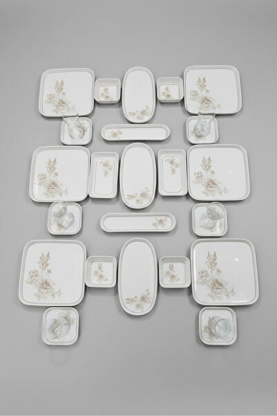 İpek Porselen 6 Kişilik 29 Parça Verano Porselen Kahvaltı Takımı Almına– Şık ...