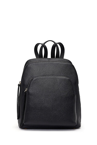 Derimod Women's Black Leather Backpack 25Wbd2303Ft