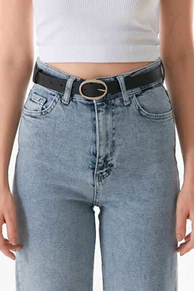 Fulla Moda Oval Cut Buckle Belt