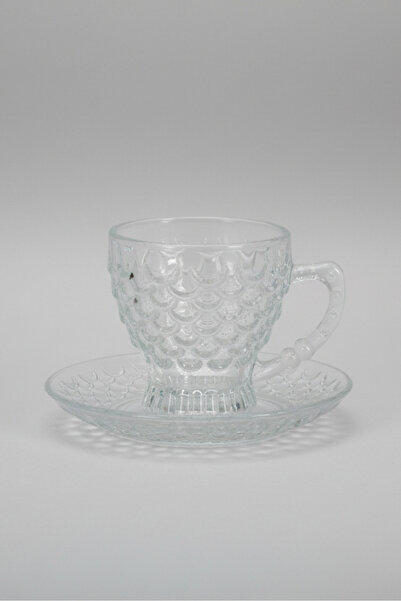 İpek Porselen Aqua Scale 12 Parça Cam Çay Takımı – 210 Ml Bardak & Tabak