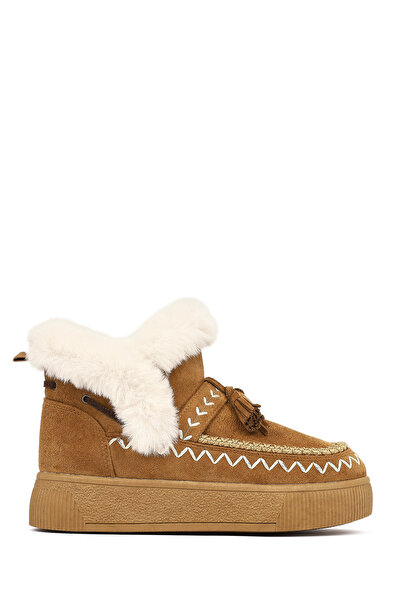 Derimod Cizme Teddy din piele intoarsa cu ciucuri, cu talpa groasa, maro, pen...