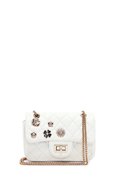 Derimod Kadın Beyaz Uzun Askılı Kapitone Omuz Çantası 25ABD2611KP