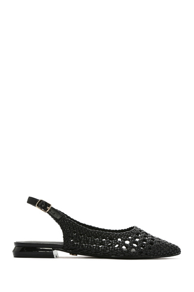 Derimod Balerini negri împletiti cu spatele deschis pentru femei 25SFD443429