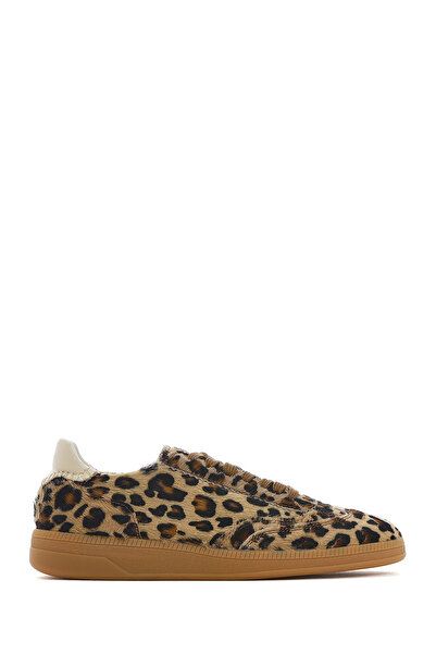 Derimod Women's Leopard Lace-Up Leather Sneaker 25Sfd4205W2