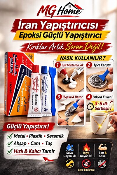 VENON İran Yapıştırıcı 💜ORJİNAL 2 Tüp Karıştır Uygula 💜 Çelik 💜 Plastik Ür...