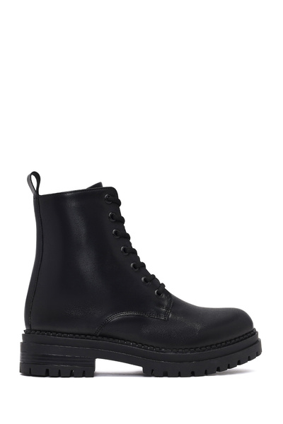 Derimod Kadın Siyah Fermuarlı Kalın Tabanlı Postal Bot 25WFE220218