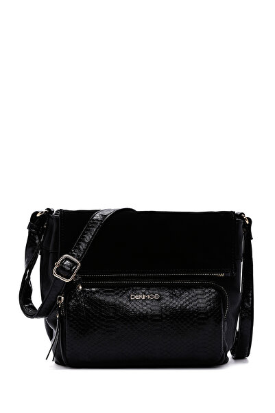 Derimod Women's Black Long Strap Printed Crossbody Bag 25Wbd246814