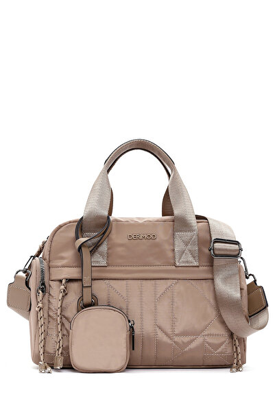 Derimod Kadın Bej Uzun Askılı Aksesuar Detaylı Kumaş Kol Çantası 25WBD24746F