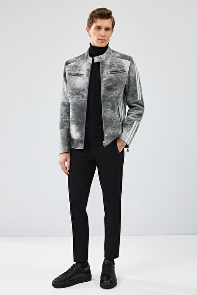 Derimod Carrera Erkek Gri Nubuk Deri Spor Ceket 24WGD6528WB