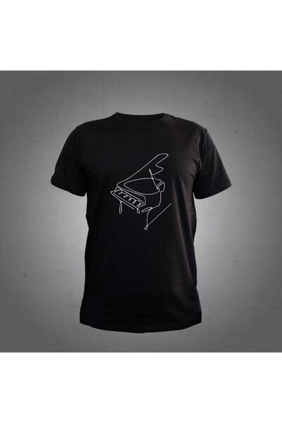 Herşey Nota Pian negru tricou unisex