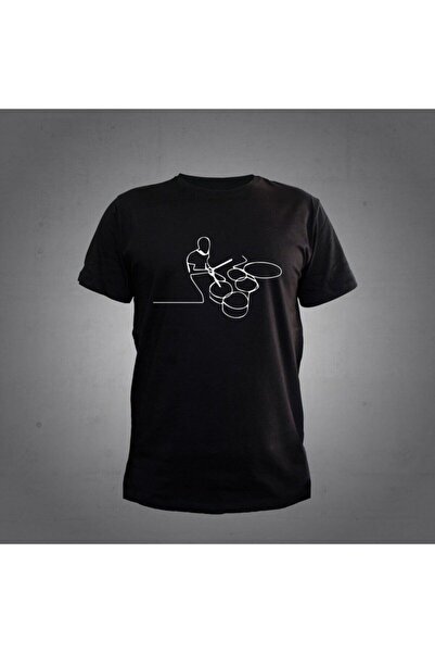 Herşey Nota تي شيرت أسود للرجال يسرق الطبل للجنسين