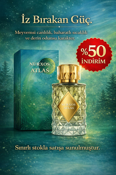 nurxos Atlas Edp 65 ML – Baharatlı Odunsu Kalıcı Erkek Parfümü - 9763
