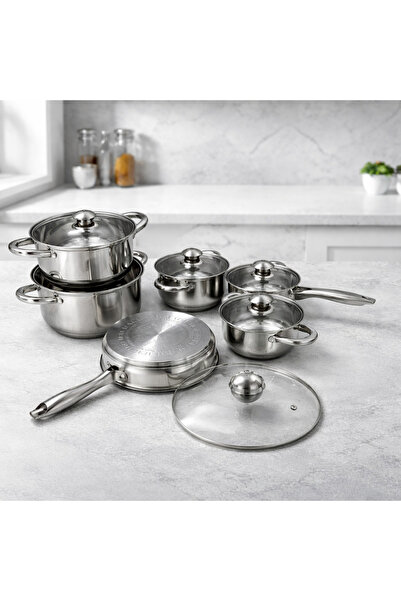 Bachmayer Σετ 12 τεμαχίων από ανοξείδωτο ατσάλι, πάτος 9 στρωμάτων, συμβατό μ...