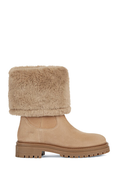 Geox Дамски бежови ботуши от велур Iridea D04HRM022BHCS65A