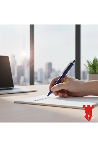 KALE PROMOSYON قلم حبر جاف بلاستيكي 100 قطعة قلم حبر جاف للمدرسة والأعمال الم...