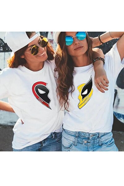 Herşey Nota Бяла тениска с дуото Дедпул и Уолвърин - 100% памук