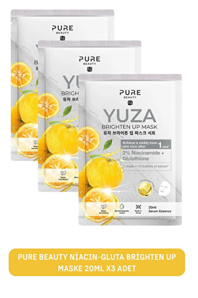 PURE BEAUTY Niacın-Gluta Brighten Up Maske 20Ml 2X