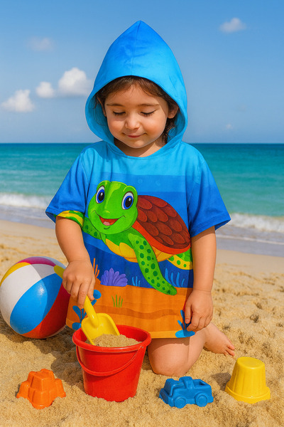 Dotamess Children's Poncho Beach Towel - Sea Towel