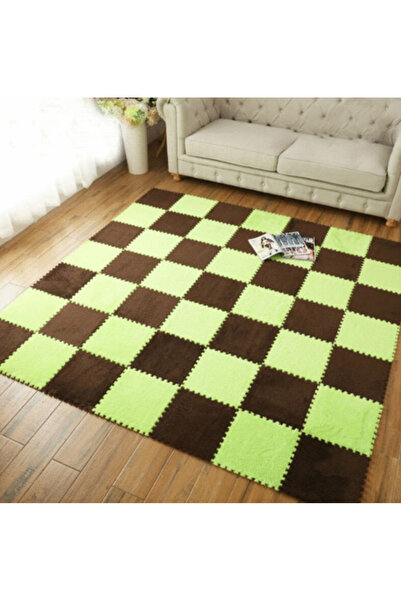 OEM Set 10 Bucati de covor sub forma de puzzle, din spumă EVA, 30×30 cm, maro.