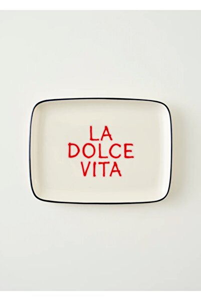 Bella Maison Line Dikdörtgen Porselen Sunum Tabağı Lacivert (27x20 cm)