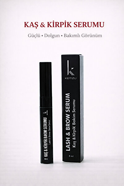 KEMZU Kaş Kirpik Serumu – Güçlendirici & Besleyici Bakım Serumu 8 ml