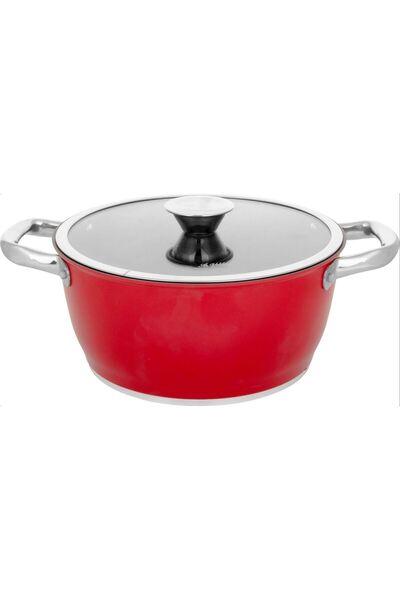 Aryıldız Trendy Induction Prestige 24 cm Deep Pot - Red