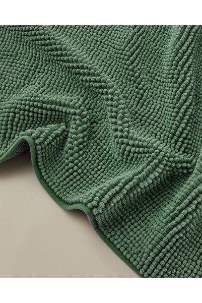 English Home Macaroni Kaydırmaz Taban Banyo Paspası Seti 60x90 + 40x60 cm Yeşil