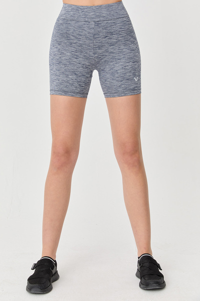 bilcee Жіночі сині меланжеві спортивні легінси з високою талією до колін 9711