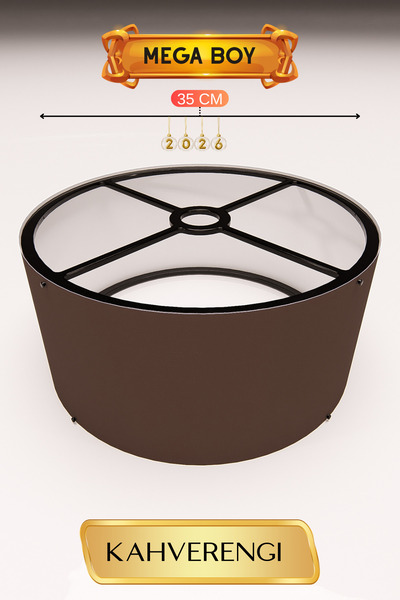 GÖKDAĞ GROUP Kahverengi Lambader Başlığı 37 CM Mega Boy Pratik Kurulum