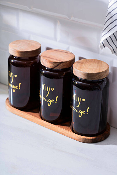 ACAR Pierre Akasya Kapaklı Kavanoz Seti - 19 cm