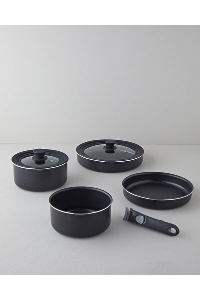 English Home ClickEase 7 Parça Premium Tencere Seti 18-20-24-28 cm Siyah