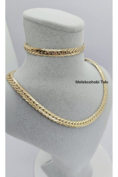 XUPING JEWELRY Melekcehobi Takı Xuping Marka 14K Altın Rengi Balık Sırtı Set